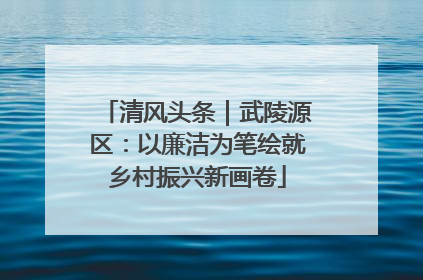 清风头条｜武陵源区：以廉洁为笔绘就乡村振兴新画卷