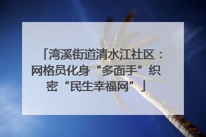 湾溪街道清水江社区：网格员化身“多面手”织密“民生幸福网”