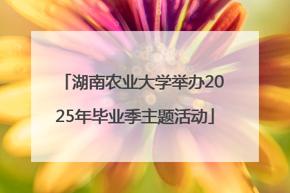 湖南农业大学举办2025年毕业季主题活动