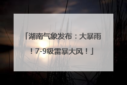湖南气象发布：大暴雨！7-9级雷暴大风！