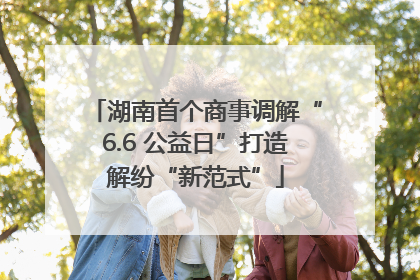 湖南首个商事调解“6.6 公益日”打造解纷“新范式”