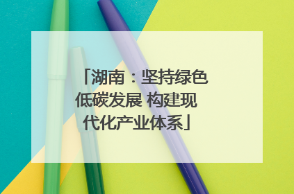 湖南：坚持绿色低碳发展 构建现代化产业体系
