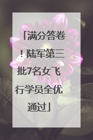 满分答卷！陆军第三批7名女飞行学员全优通过