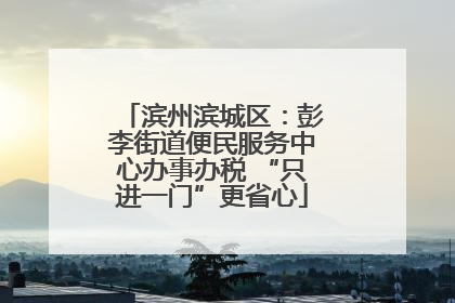 滨州滨城区：彭李街道便民服务中心办事办税 “只进一门”更省心