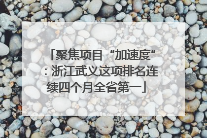 聚焦项目“加速度”：浙江武义这项排名连续四个月全省第一