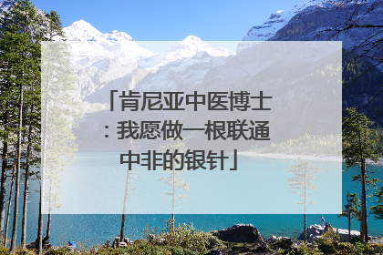 肯尼亚中医博士：我愿做一根联通中非的银针
