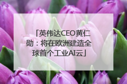 英伟达CEO黄仁勋：将在欧洲建造全球首个工业AI云