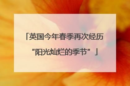 英国今年春季再次经历“阳光灿烂的季节”