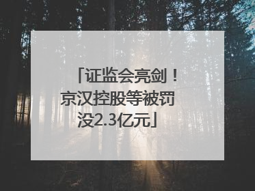证监会亮剑！京汉控股等被罚没2.3亿元