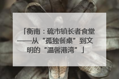 衡南：硫市镇长者食堂——从“孤独餐桌”到文明的“温馨港湾”