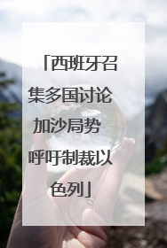 西班牙召集多国讨论加沙局势 呼吁制裁以色列
