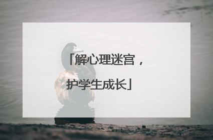 解心理迷宫，护学生成长