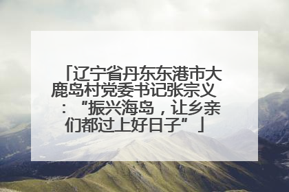 辽宁省丹东东港市大鹿岛村党委书记张宗义：“振兴海岛，让乡亲们都过上好日子”