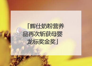 辉仕奶粉营养品再次斩获母婴龙标奖金奖