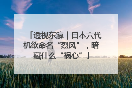 透视东瀛｜日本六代机欲命名“烈风”，暗藏什么“祸心”