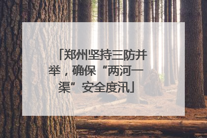 郑州坚持三防并举，确保“两河一渠”安全度汛