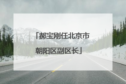 郝宝刚任北京市朝阳区副区长