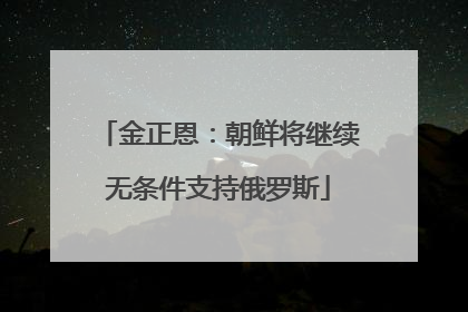 金正恩：朝鲜将继续无条件支持俄罗斯