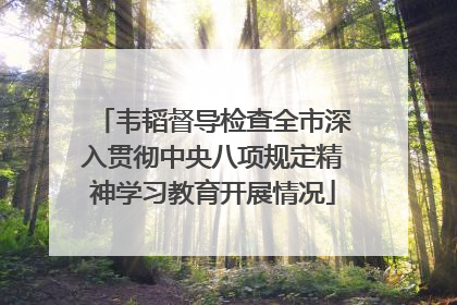 韦韬督导检查全市深入贯彻中央八项规定精神学习教育开展情况