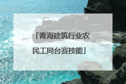 青海建筑行业农民工同台赛技能