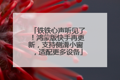 铁铁心声听见了！鸿蒙版快手再更新，支持侧滑小窗，适配更多设备