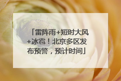 雷阵雨+短时大风+冰雹！北京多区发布预警，预计时间