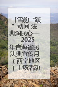 雪豹“跃”动间 法典润民心——2025年青海省民法典宣传月（西宁地区）主场活动见闻