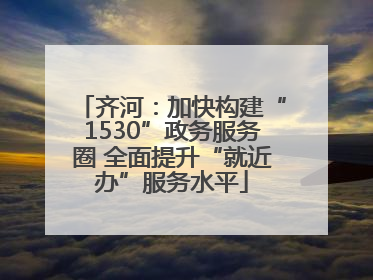 齐河：加快构建“1530”政务服务圈 全面提升“就近办”服务水平
