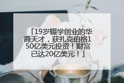 19岁辍学创业的华裔天才，获扎克伯格150亿美元投资！财富已达20亿美元！