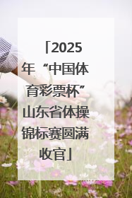 2025年“中国体育彩票杯”山东省体操锦标赛圆满收官