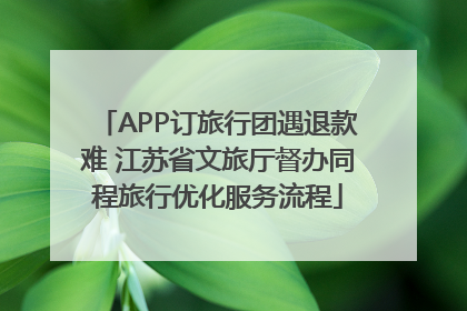 APP订旅行团遇退款难 江苏省文旅厅督办同程旅行优化服务流程